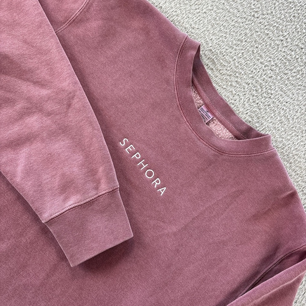 Sephora Sweatshirt Womens Medium Employee Issued Embroidered Logo Dusty Rose